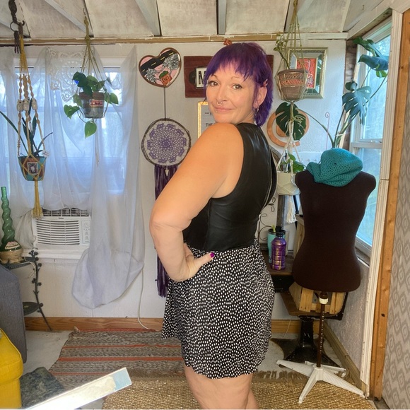 Zara Adorable Black & White Polkadot Dress Large silver Zipper detail Size Small - Picture 4 of 12